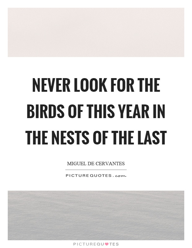 Never look for the birds of this year in the nests of the last Picture Quote #1