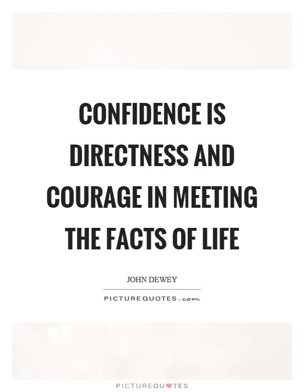 Confidence is directness and courage in meeting the facts of life Picture Quote #1