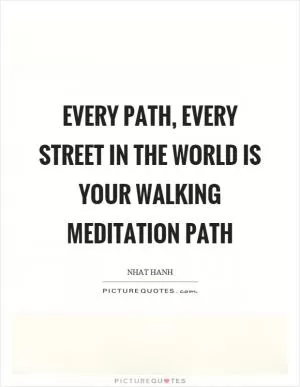 Every path, every street in the world is your walking meditation path Picture Quote #1