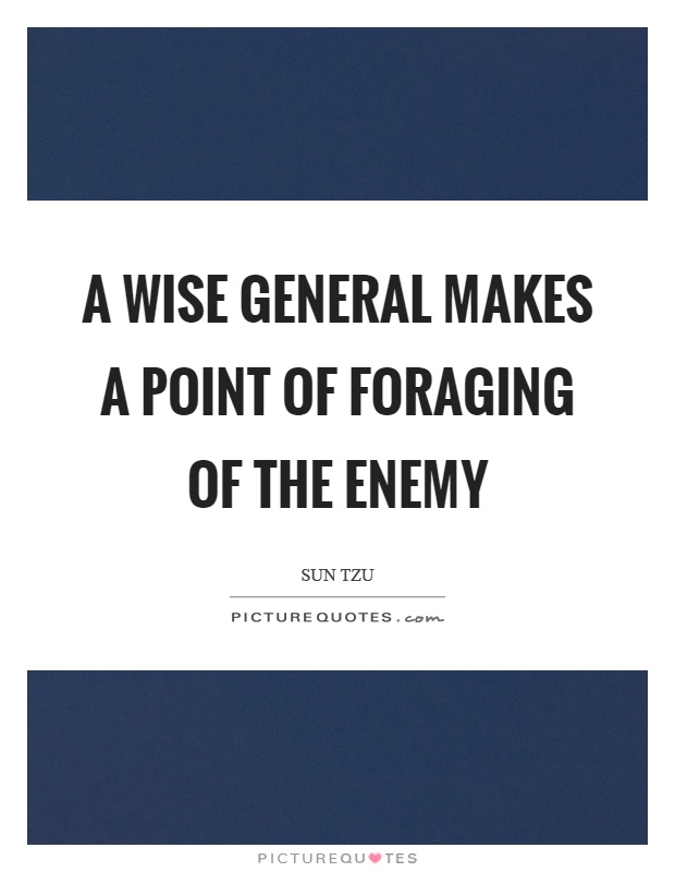 A wise general makes a point of foraging of the enemy Picture Quote #1