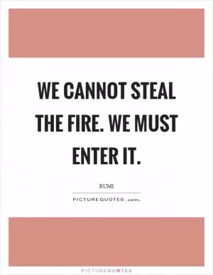 We cannot steal the fire. We must enter it Picture Quote #1