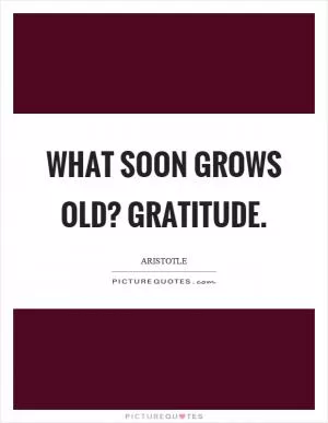 What soon grows old? Gratitude Picture Quote #1
