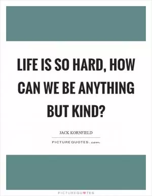 Life is so hard, how can we be anything but kind? Picture Quote #1