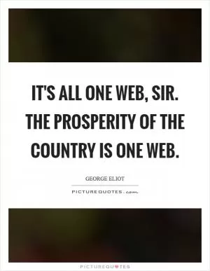 It's all one web, sir. The prosperity of the country is one web Picture Quote #1