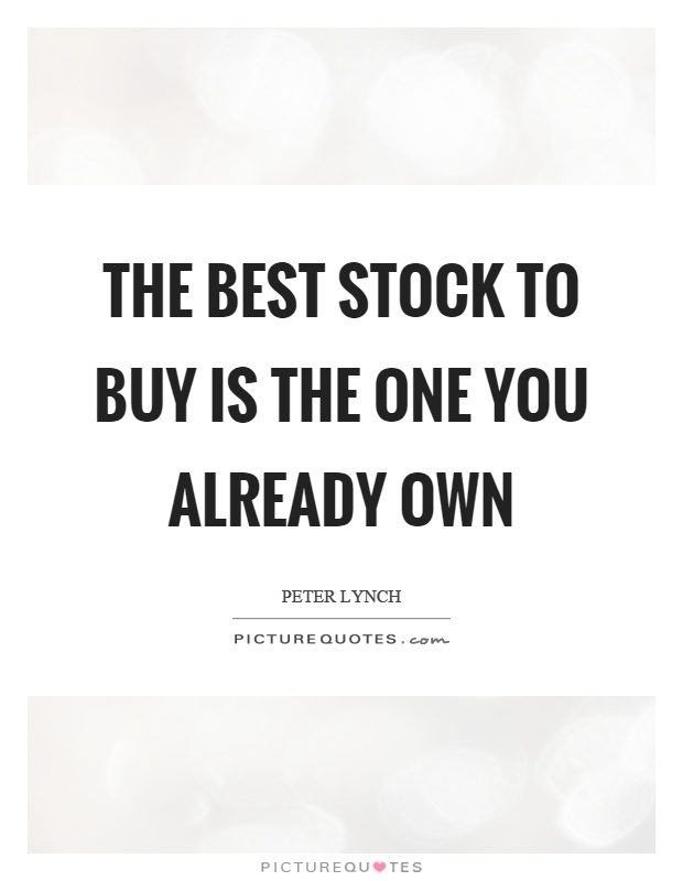 The best stock to buy is the one you already own Picture Quote #1