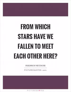 From which stars have we fallen to meet each other here? Picture Quote #1