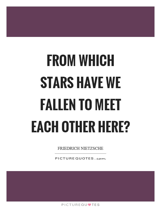 From which stars have we fallen to meet each other here? Picture Quote #1