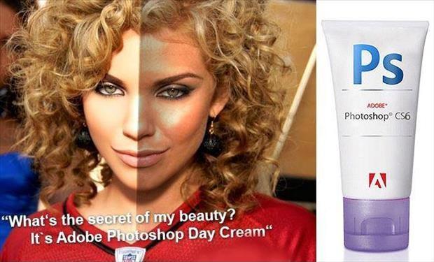 What's the secret of my beauty? It's Adobe Photoshop Day cream Picture Quote #1