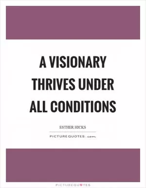 A visionary thrives under all conditions Picture Quote #1