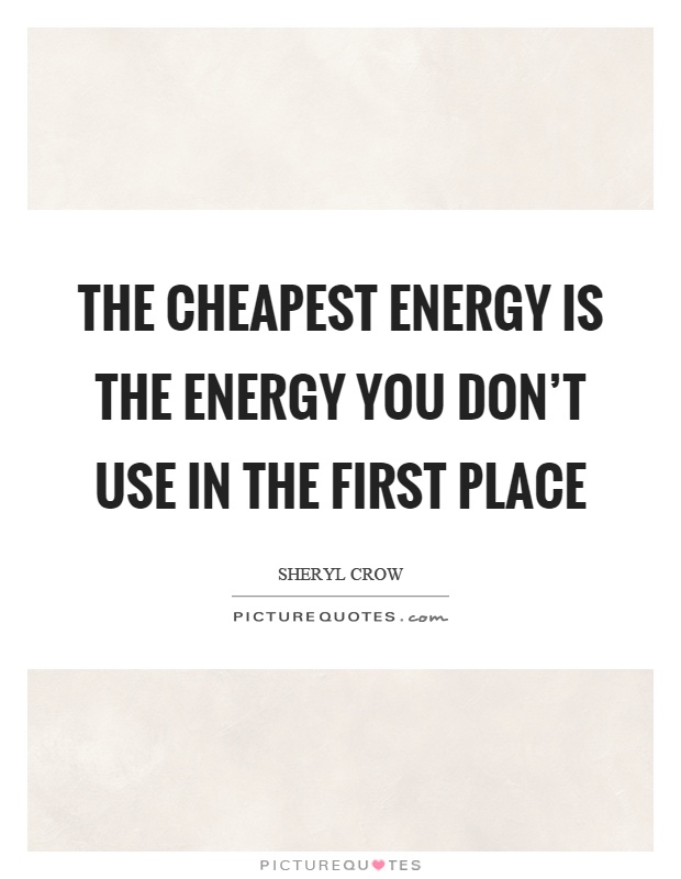 The cheapest energy is the energy you don't use in the first place Picture Quote #1