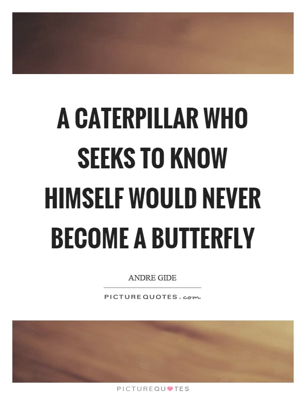 A caterpillar who seeks to know himself would never become a butterfly Picture Quote #1