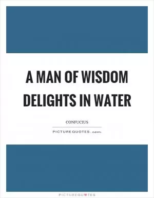A man of wisdom delights in water Picture Quote #1