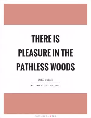 There is pleasure in the pathless woods Picture Quote #1