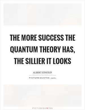 The more success the quantum theory has, the sillier it looks Picture Quote #1