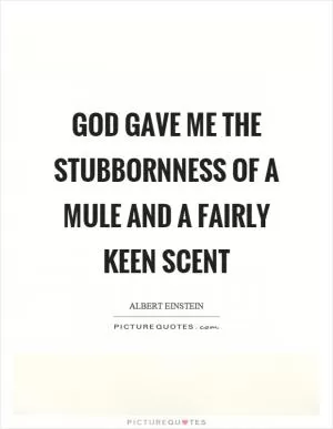 God gave me the stubbornness of a mule and a fairly keen scent Picture Quote #1