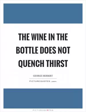 The wine in the bottle does not quench thirst Picture Quote #1