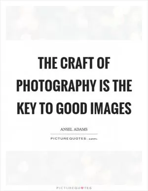 The craft of photography is the key to good images Picture Quote #1