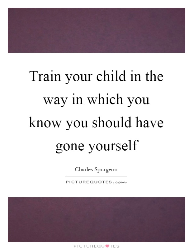 Train your child in the way in which you know you should have gone yourself Picture Quote #1