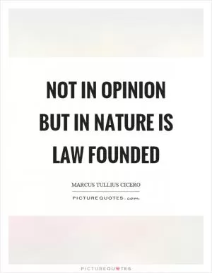 Not in opinion but in nature is law founded Picture Quote #1