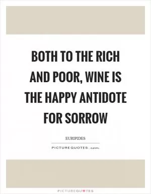 Both to the rich and poor, wine is the happy antidote for sorrow Picture Quote #1