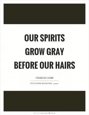 Our spirits grow gray before our hairs Picture Quote #1