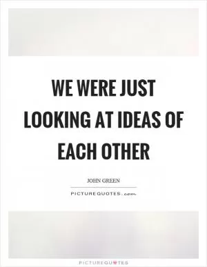 We were just looking at ideas of each other Picture Quote #1