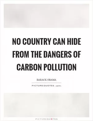 No country can hide from the dangers of carbon pollution Picture Quote #1