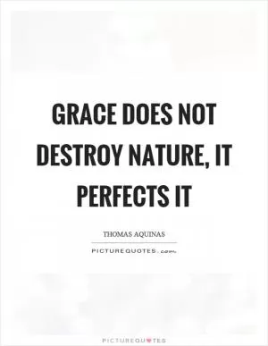 Grace does not destroy nature, it perfects it Picture Quote #1
