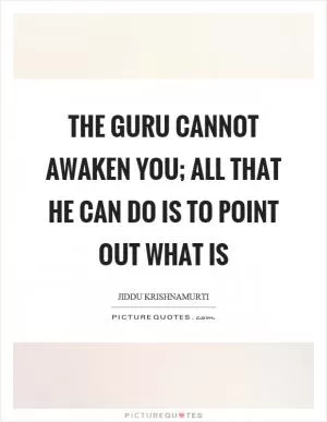 The guru cannot awaken you; all that he can do is to point out what is Picture Quote #1
