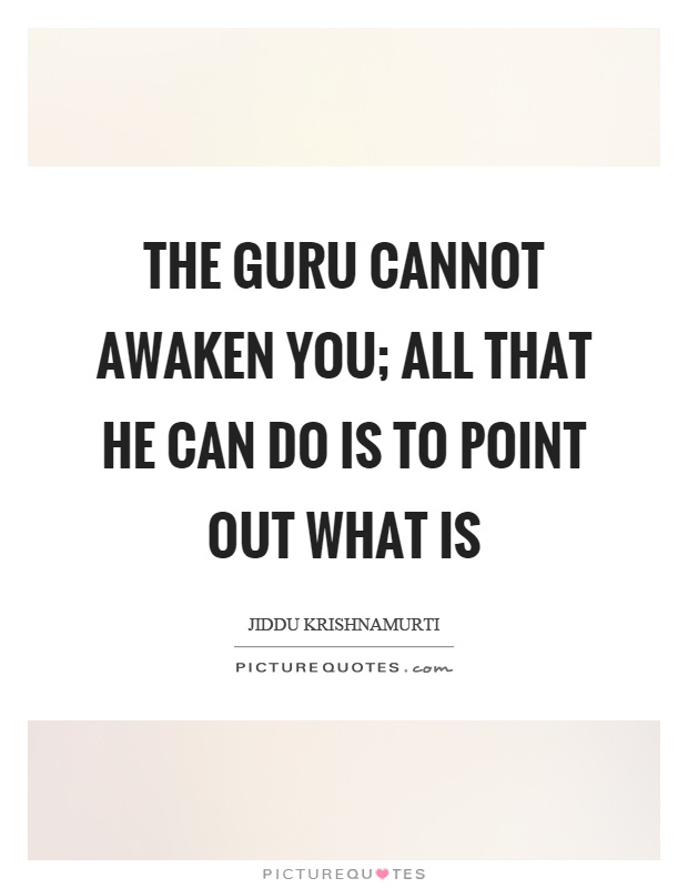 The guru cannot awaken you; all that he can do is to point out what is Picture Quote #1