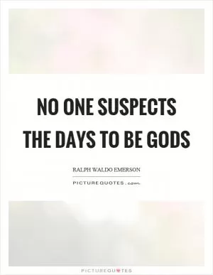 No one suspects the days to be gods Picture Quote #1