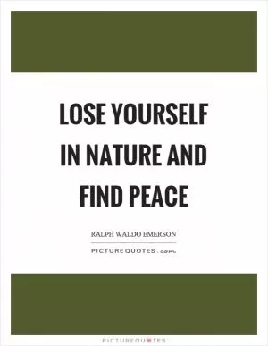 Lose yourself in nature and find peace Picture Quote #1