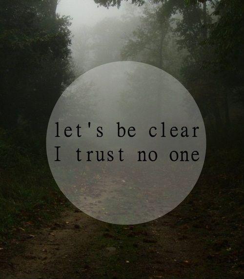 Let's be clear. I trust no one Picture Quote #1