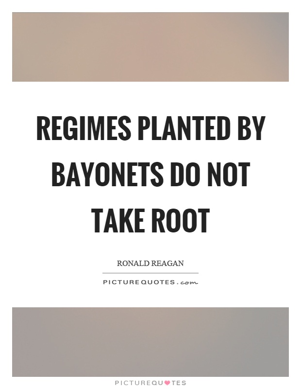 Regimes planted by bayonets do not take root Picture Quote #1