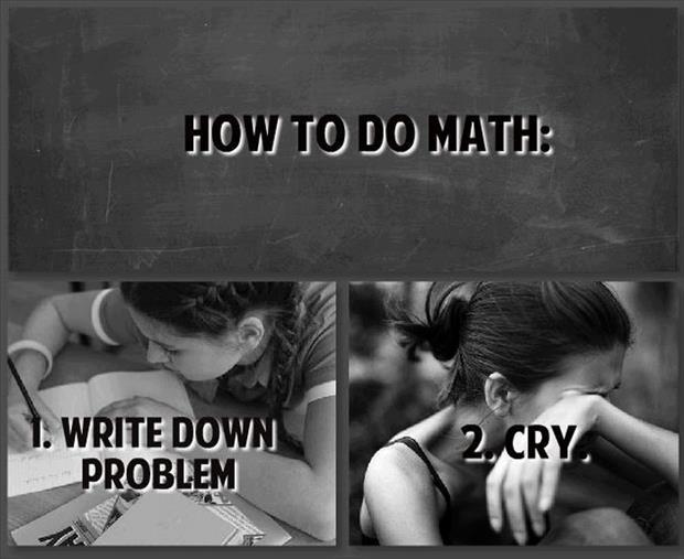 How to do math. Write down problem. Cry Picture Quote #1