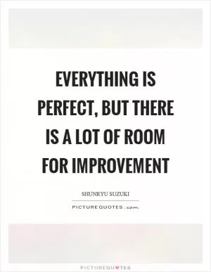 Everything is perfect, but there is a lot of room for improvement Picture Quote #1