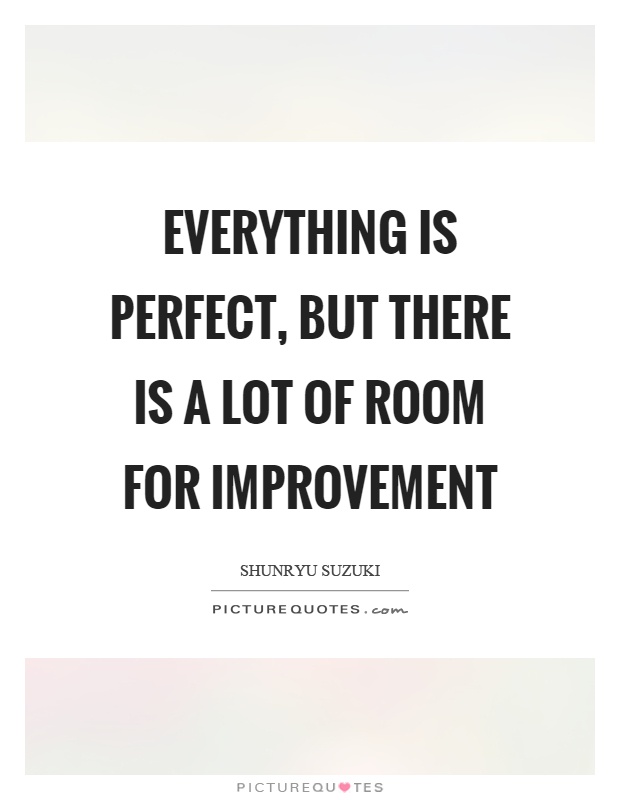 Everything is perfect, but there is a lot of room for improvement Picture Quote #1