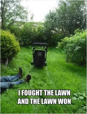 I fought the lawn and the lawn won Picture Quote #1