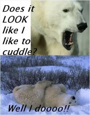 Does it look like I like to cuddle. Well I doooo!! Picture Quote #1