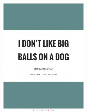 I don’t like big balls on a dog Picture Quote #1