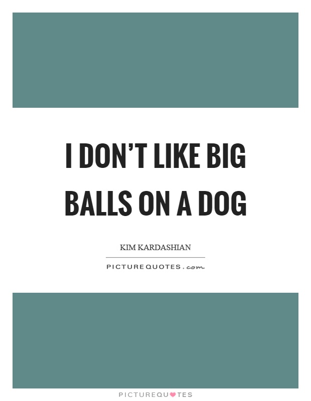 I don't like big balls on a dog Picture Quote #1