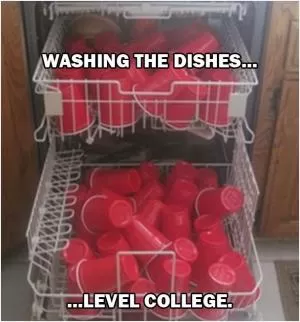 Washing the dishes, level college Picture Quote #1