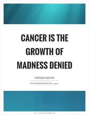 Cancer is the growth of madness denied Picture Quote #1