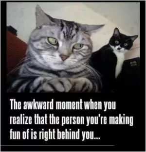The awkward moment when you realize that the person you’re making fun of is right behind you Picture Quote #1