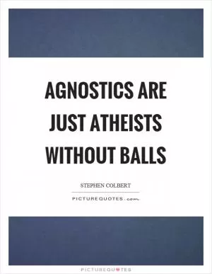 Agnostics are just atheists without balls Picture Quote #1