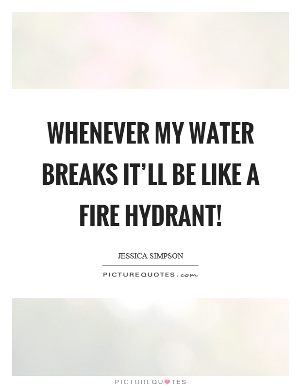 Whenever my water breaks it'll be like a fire hydrant! Picture Quote #1