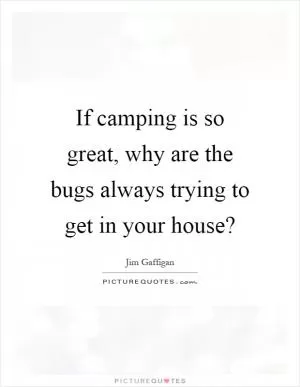If camping is so great, why are the bugs always trying to get in your house? Picture Quote #1
