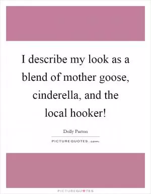 I describe my look as a blend of mother goose, cinderella, and the local hooker! Picture Quote #1
