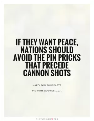 If they want peace, nations should avoid the pin pricks that precede cannon shots Picture Quote #1