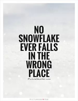 No Snowflake ever falls in the wrong place Picture Quote #1